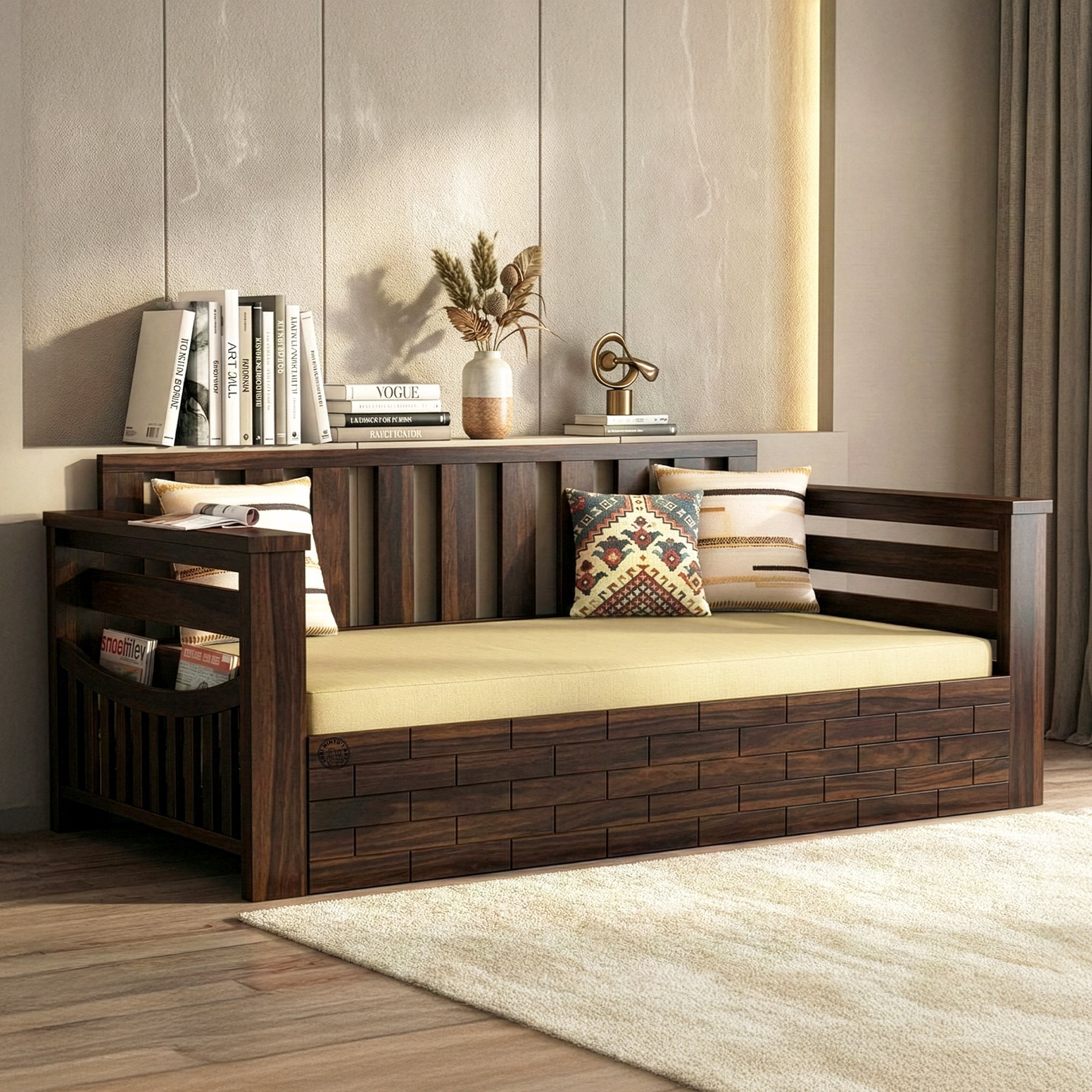 wooden sofa