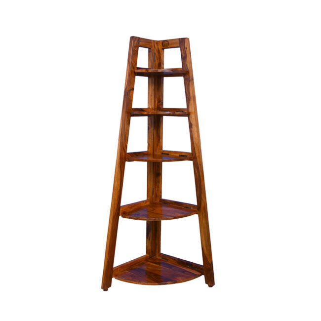 Wooden Corner Bookshelf