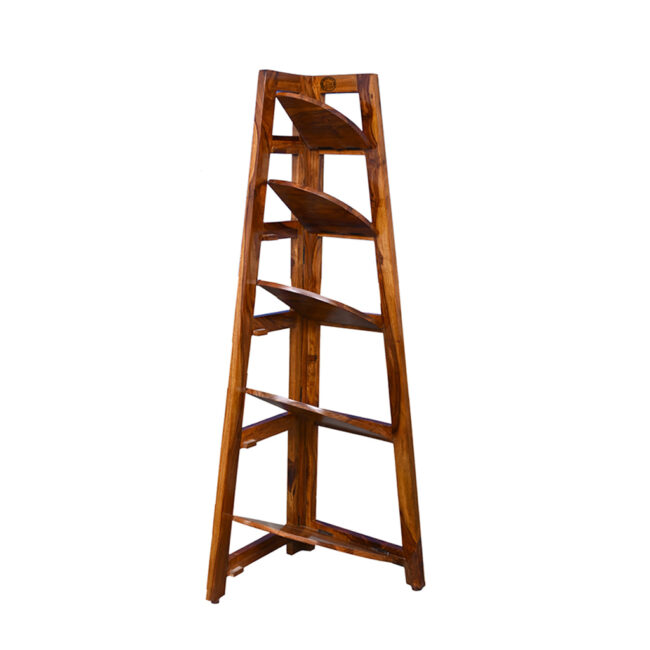 Living Room Wooden Corner Bookshelf