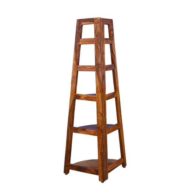 Living Room Wooden Corner Bookshelf