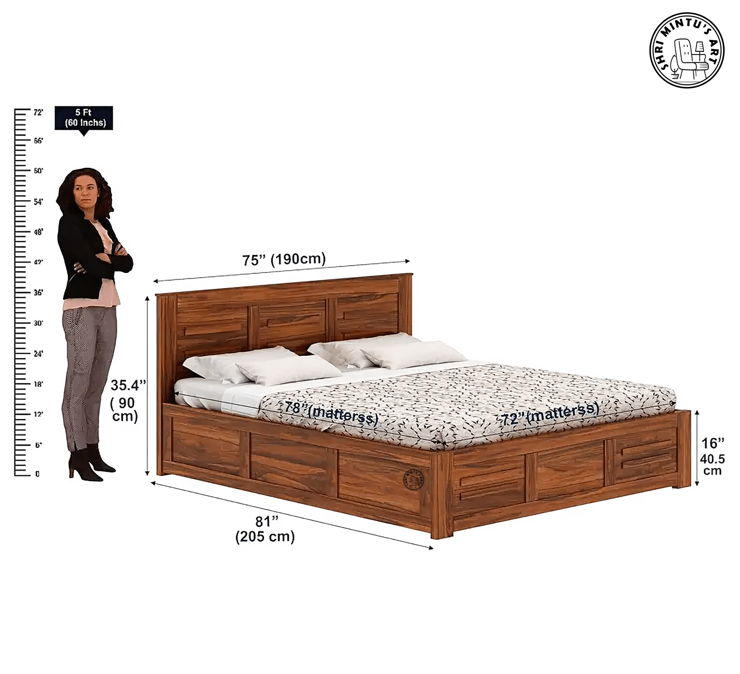 king size bed size in feet