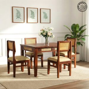 4 seater solid wood dining set