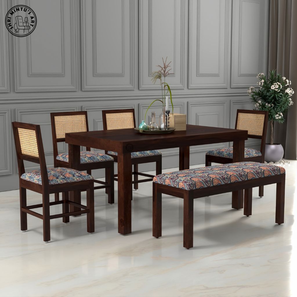6 seater wooden dining table