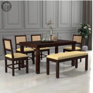 6 seater wooden dining table