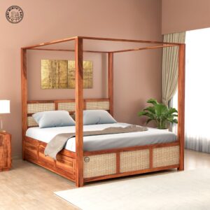 wooden king size bed