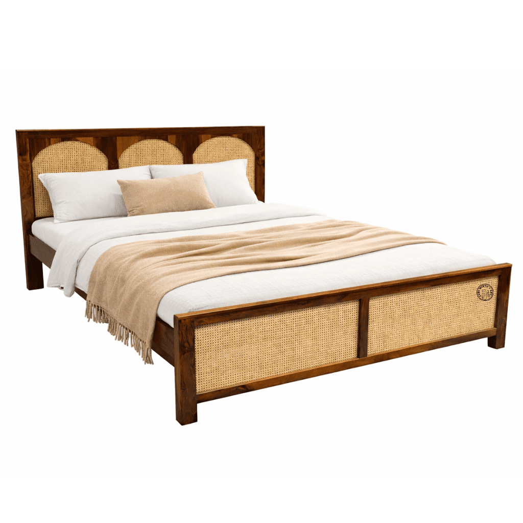 sheesham wood cane bed
